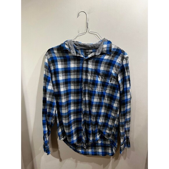 Eddie Bauer Other - Eddie Bauer Men's Medium Long Sleeve Flannel Button Down Shirt Black and Blue